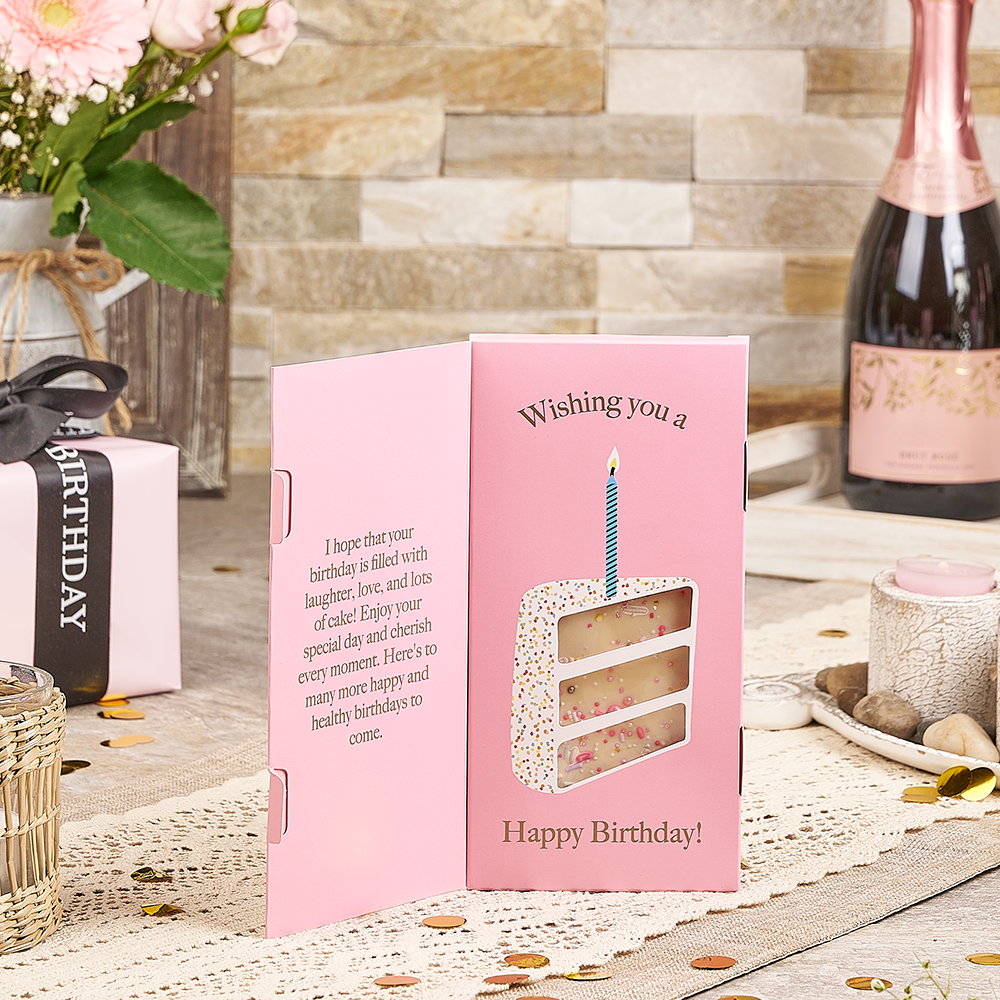 The Birthday Blossom Tea & Treats Gift Tray, birthday gift, birthday, tea gift, tea, chocolate gift, chocolate, Canada delivery