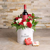 Canadian Pride Floral Box, canada day gift, canada day, wine gift, wine, flower gift, flowers, flroal gift, floral