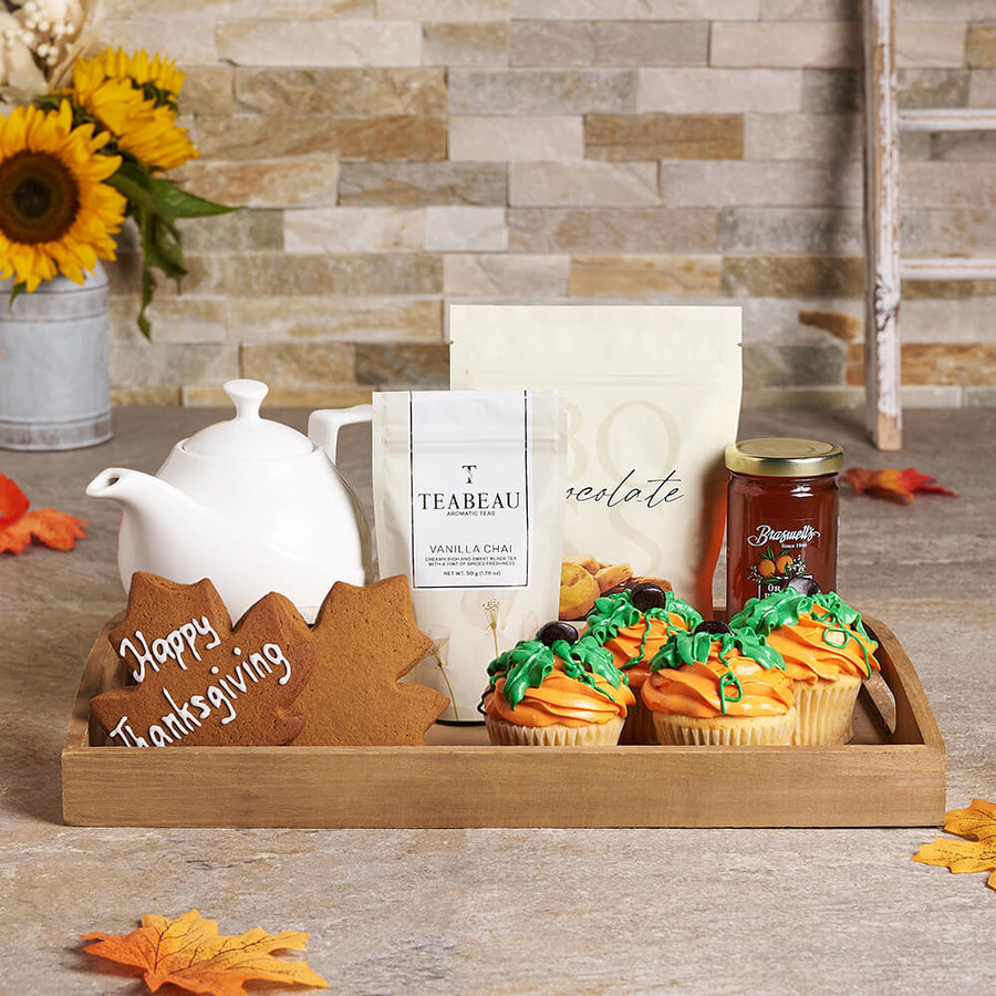 Delicious Thanksgiving Gift Set, tea gift, tea, thanksgiving gift, thanksgiving, gourmet gift, gourmet, cupcake gift, cupcake