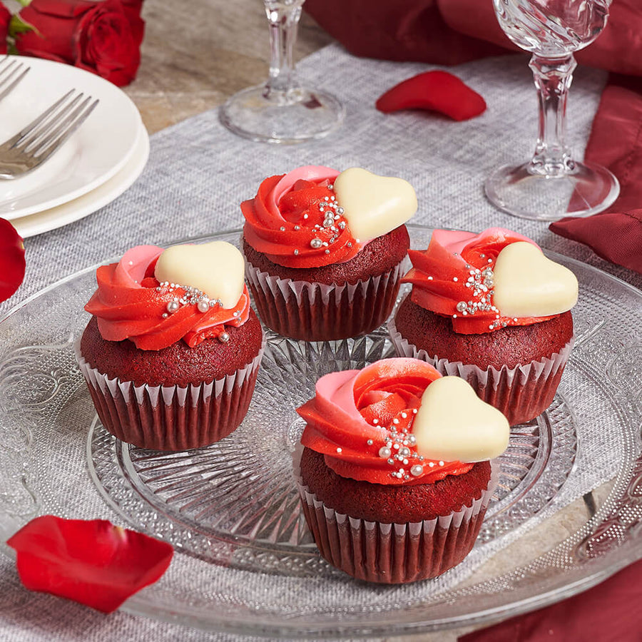 Loving Red Velvet Cupcakes, cake gift, cake, gourmet gift, gourmet, baked goods gift, baked goods, valentines day gift, valentines day