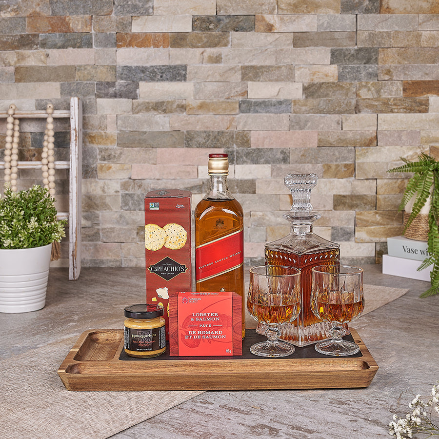 Seafood & Spirits Decanter Gift, liquor gift, liquor, decanter gift, decanter, seafood gift, seafood, Canada delivery