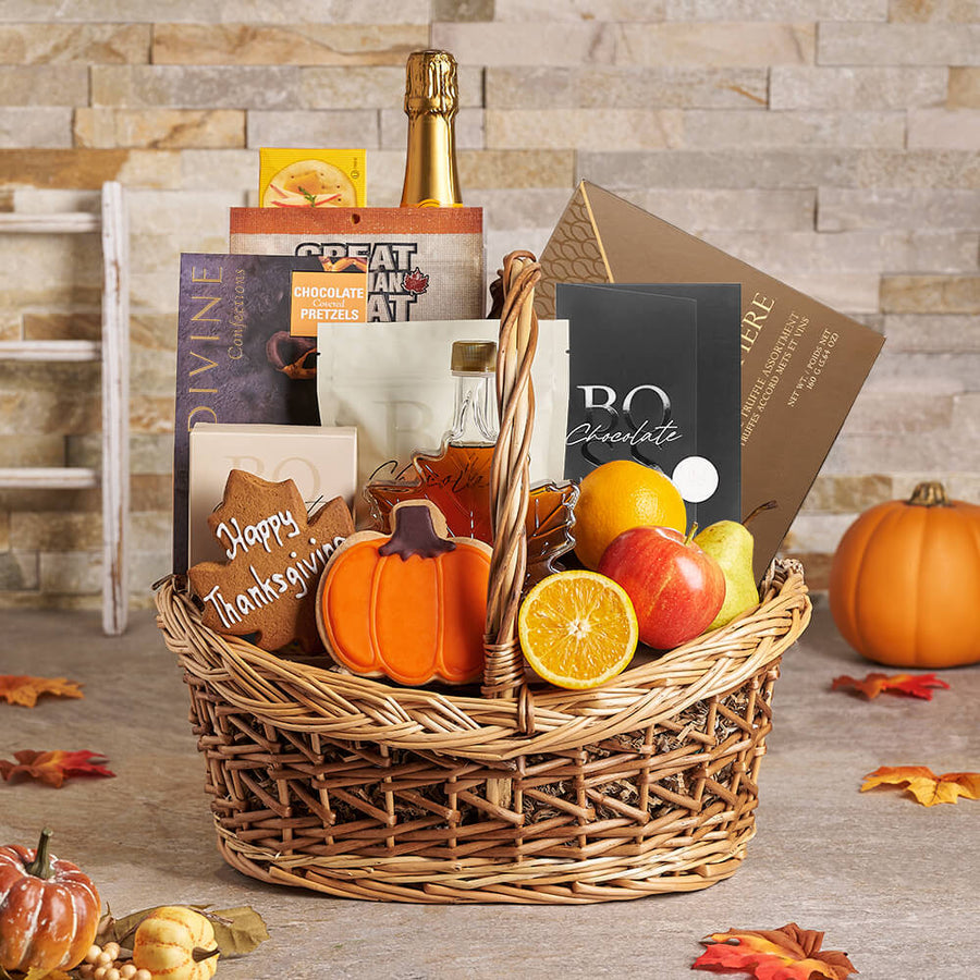 Thanksgiving Luxury Basket, champagne gift, champagne, sparkling wine gift, sparkling wine, gourmet gift, gourmet, fruit gift, fruit, thanksgiving gift, thanksgiving