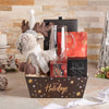 A Lovely Christmas Snacking Gift Basket, Christmas gift baskets, gourmet gift baskets, holiday gift, holiday, christmas gift, christmas, gourmet, plush gift, plush