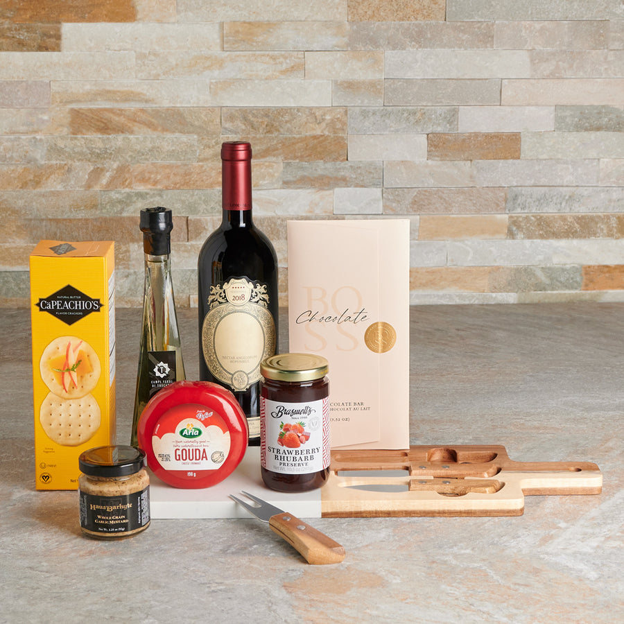 Delish Appetizer, Cheese & Wine Set, gourmet gift, gourmet, wine gift, wine, cheeseboard gift, cheeseboard, cheese gift, cheese