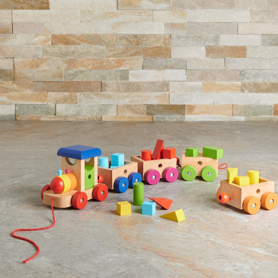 Birbaby Pull Along Train Set, wooden toy gift, wooden toy, baby gift, baby, baby toy gift, baby toy