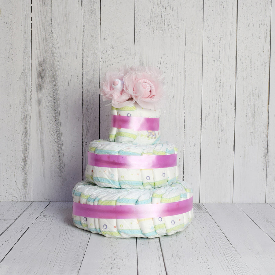 BABY GIRL DIAPER CAKE GIFT SET