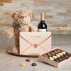 Great Chocolate & Bear Gift Set with Wine, chocolate gift, chocolate, wine gift, wine, gourmet gift, gourmet, teddy bear gift, teddy bear
