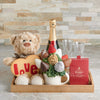 The Chocolate Dipped Strawberries Celebration Bear Gift Basket, Valentine's Day gifts, sparkling wine gifts, chocolate covered strawberries