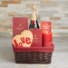 Sweet Champagne Valentine’s Gift Basket , Valentine's Day gifts, cookie gifts, sparkling wine gifts