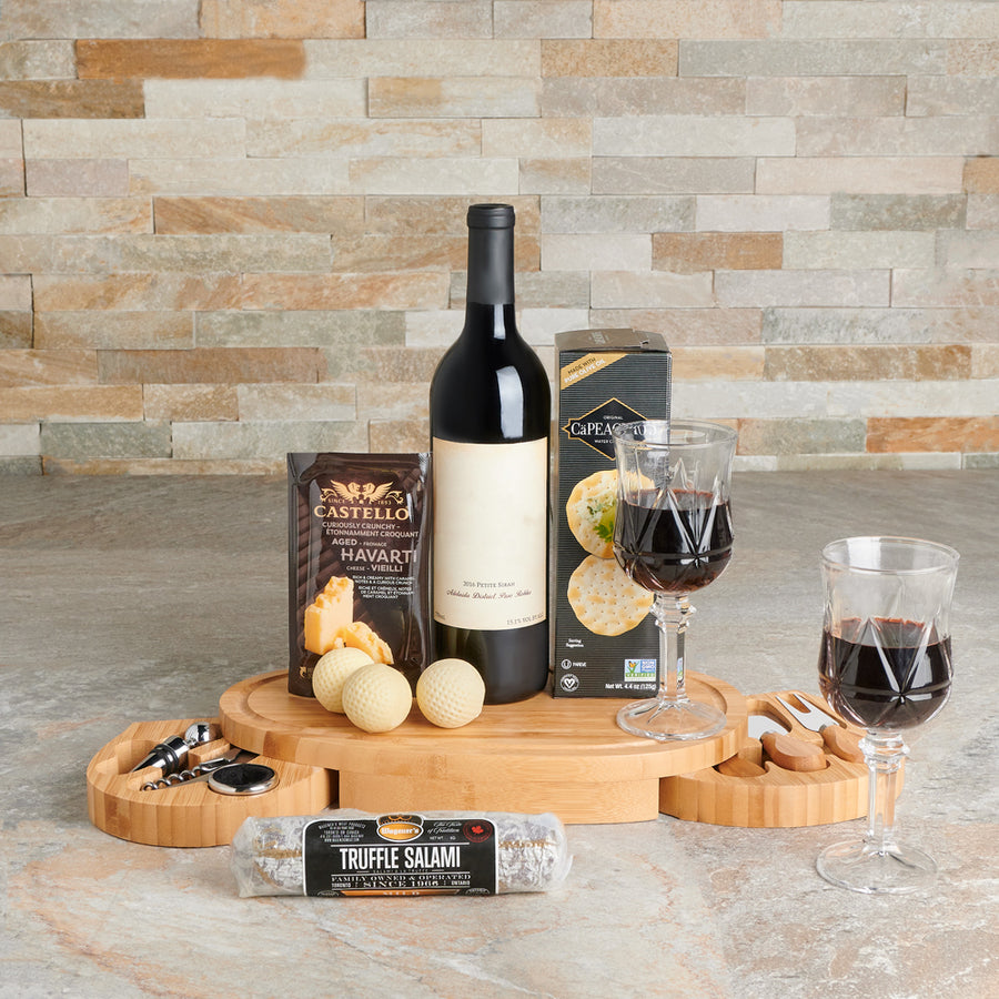 Gourmet Truffle Salami & Wine Gift Set, gourmet gift, gourmet, wine gift, wine, golf gift, golf, sports gift, sports
