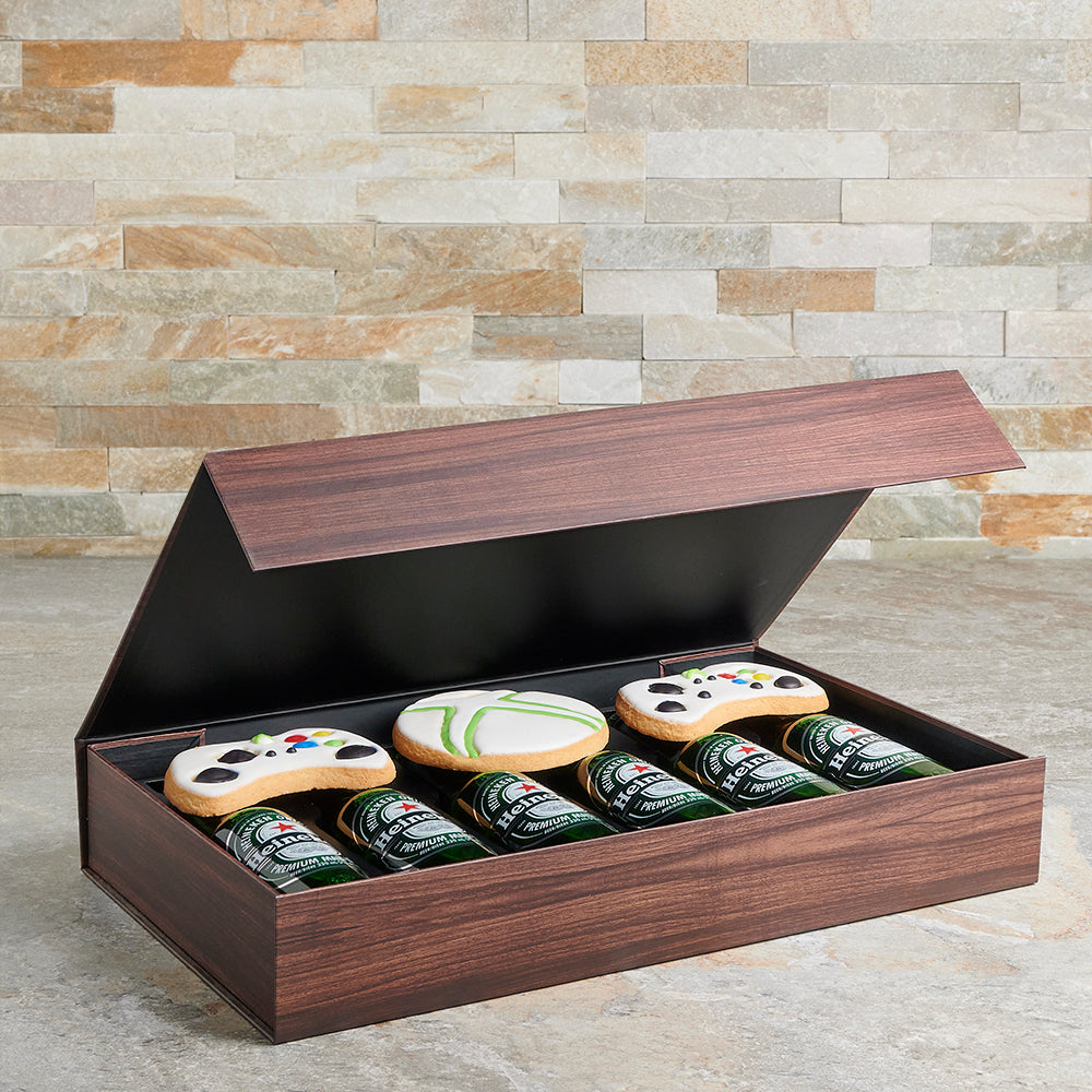 Beer & Gaming Cookie Box, beer gift, video game gift, video games, video gaming, sports, beer, cookie gift