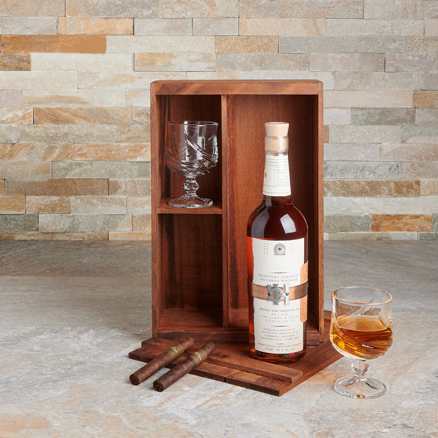 Classy Gentleman’s Gift Set, liquor gift baskets, liquor gift, gift baskets, liquor, cigar, cigar gifts, decanter, decanter gift