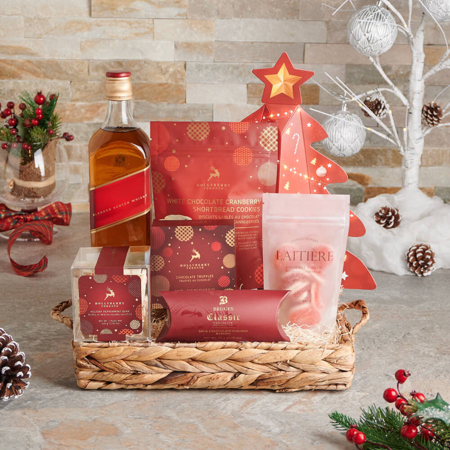 Merry Christmas Liquor Gift Set, christmas gift, christmas, holiday gift, holiday, liquor gift, liquor, gourmet gift, gourmet, chocolate gift, chocolate