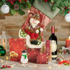 Cycling Santa Stocking & Wine Gift Set, popcorn,  christmas,  cookies,  Chocolate,  gourmet,  wine,  wine gift, wine gift delivery, delivery wine gift, christmas gift canada, canada christmas gift, toronto