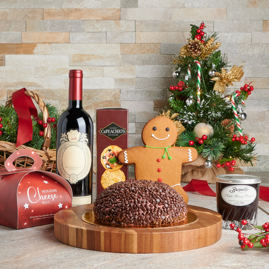 Artisan Cheese & Wine Gift Platter, Gourmet Gift Baskets, Christmas Gift Baskets, Wine Gift Baskets, Xmas Gifts, Cheeseball, Cookie, Cracker, Wine, Canada Delivery