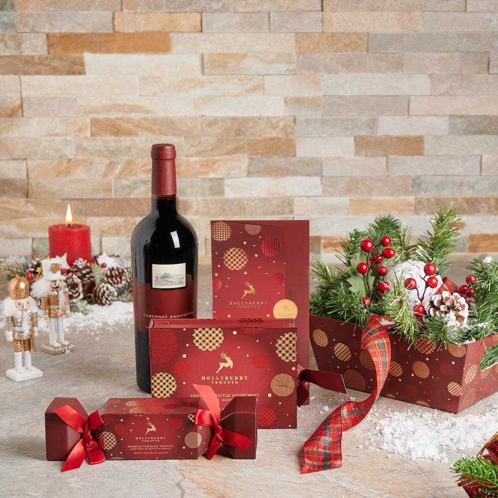 Magical Winter Wine Gift Set, wine gift baskets, Christmas gift baskets, gourmet gift baskets, wine gift, wine, christmas gift, christmas, holiday gift, holiday