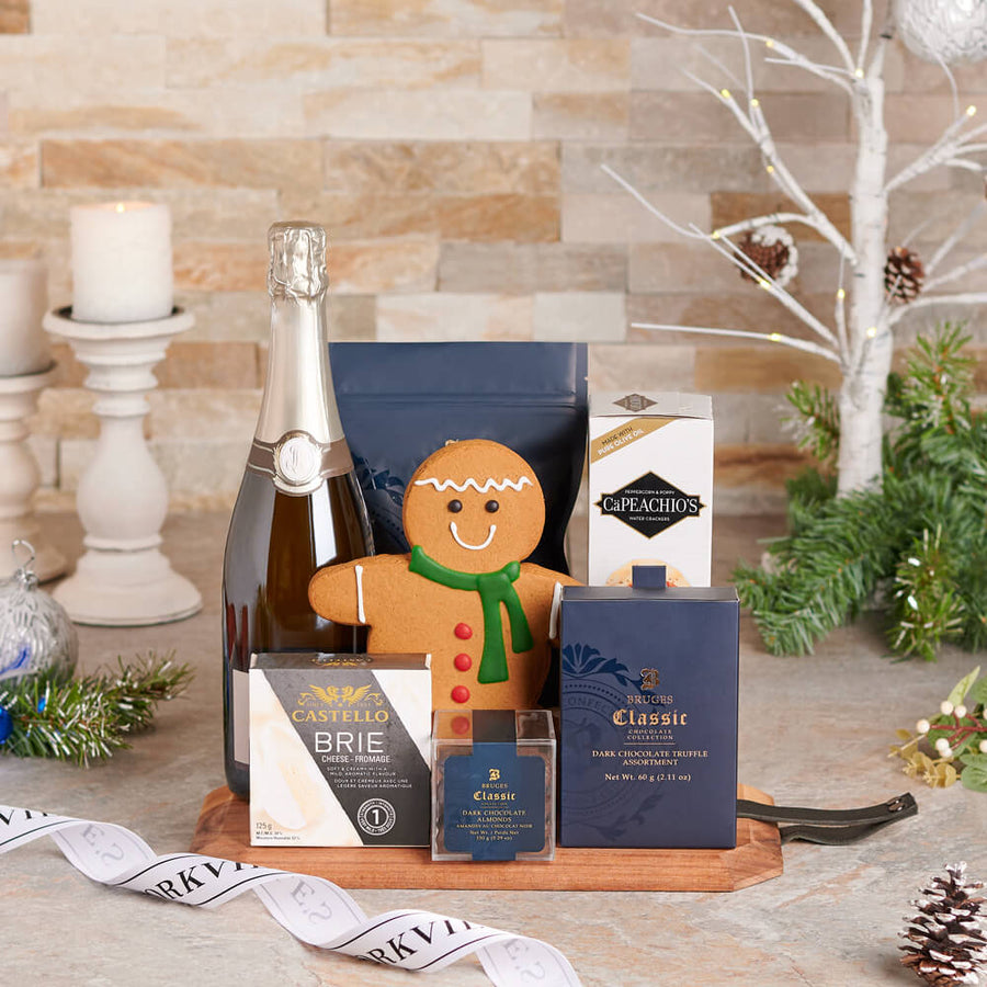 Santa’s Sweet Champagne Celebration Gift Set, christmas gift, christmas, holiday gift, holiday, gourmet gift, gourmet, champagne gift, champagne, sparkling wine gift, sparkling wine, chocolate gift, chocolate