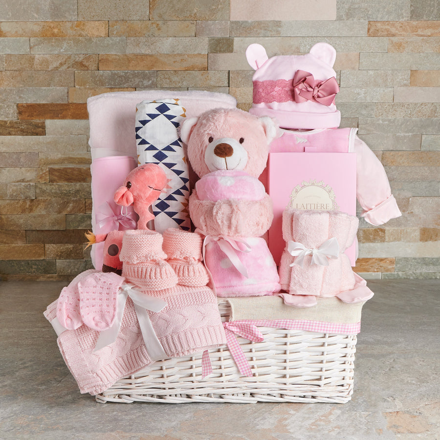 Cozy Bedtime Baby Girl Gift Basket, baby gift, baby, baby girl gift, baby girl, baby shower gift, baby shower