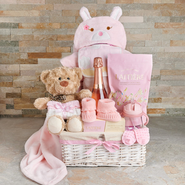 Bouncing Baby Girl Gift Basket baby gift baskets Canada delivery YORKVILLE'S Canada