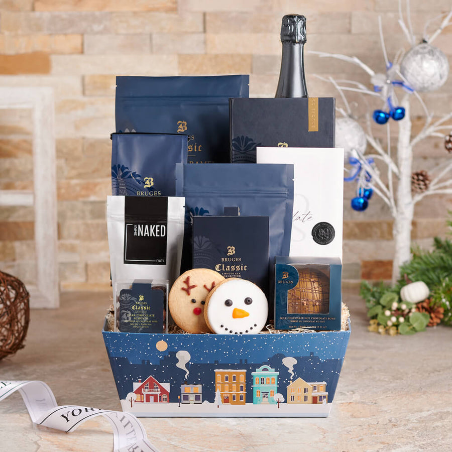 Snowman’s Delight Holiday Champagne Gift, christmas gift, christmas, holiday gift, holiday, sparkling wine gift, sparkling wine, champagne gift, champagne, gourmet gift, gourmet