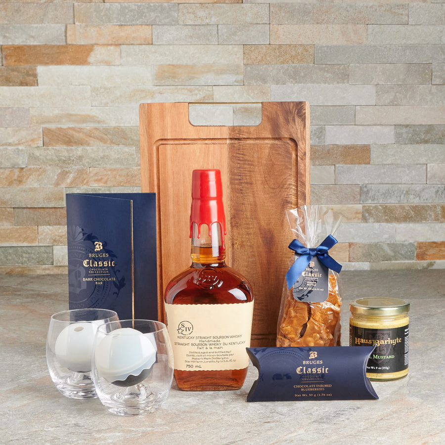 Bourbon Temptation Gourmet Gift Set, Liquor Gift Baskets, Chocolate Gift Baskets, Canada Delivery