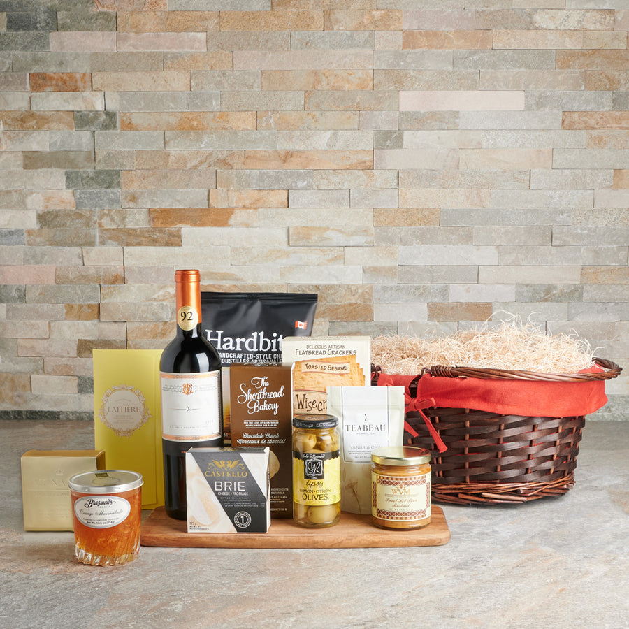 The Stratford Picnic Gift Basket with Wine, Wine Gift Baskets, Gourmet Gift Baskets, Chocolate Gift Baskets, Canada Delivery
