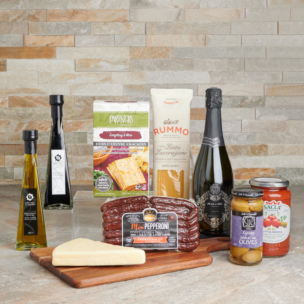 Succulent Italian Feast with Champagne