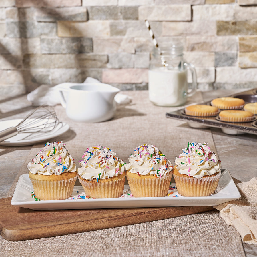 Vanilla Cupcakes with Sprinkles