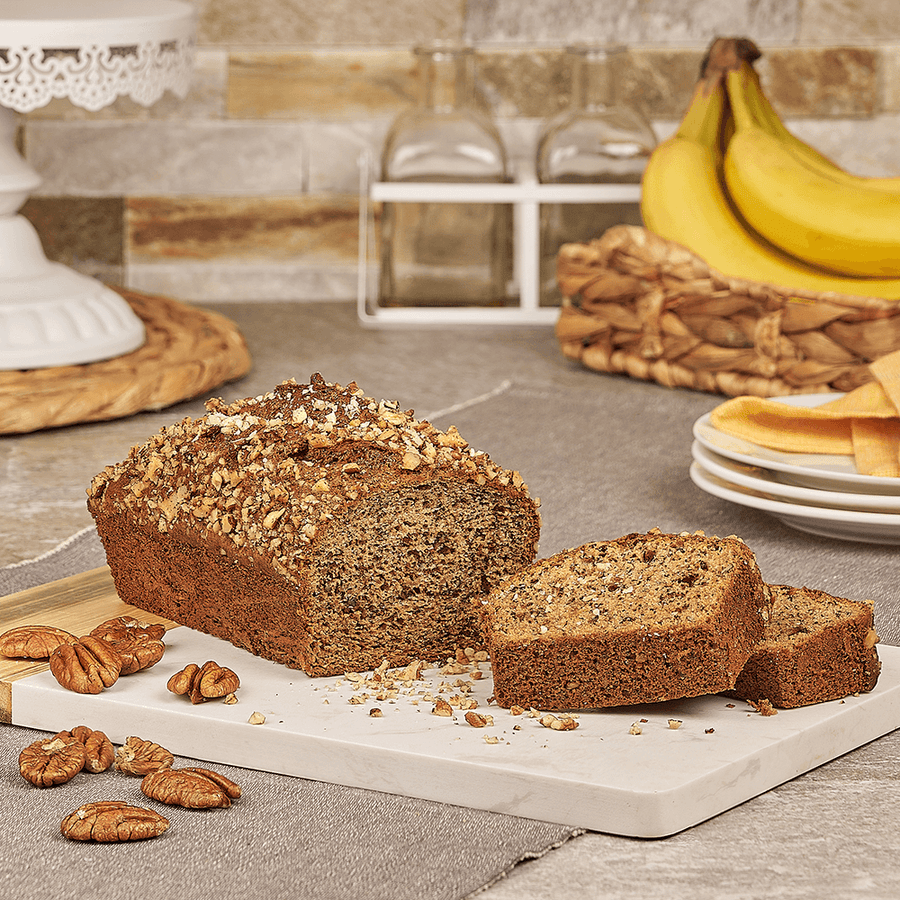 Banana Pecan Loaf, loaf gift, loaf, baked goods gift, baked goods, gourmet gift, gourmet