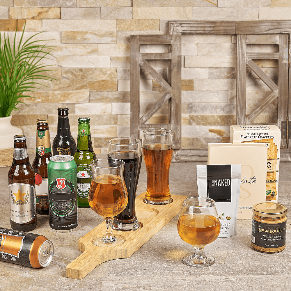 Beer Flight &amp; Snack Set, beer gift, beer, beer flight gift, beer flight