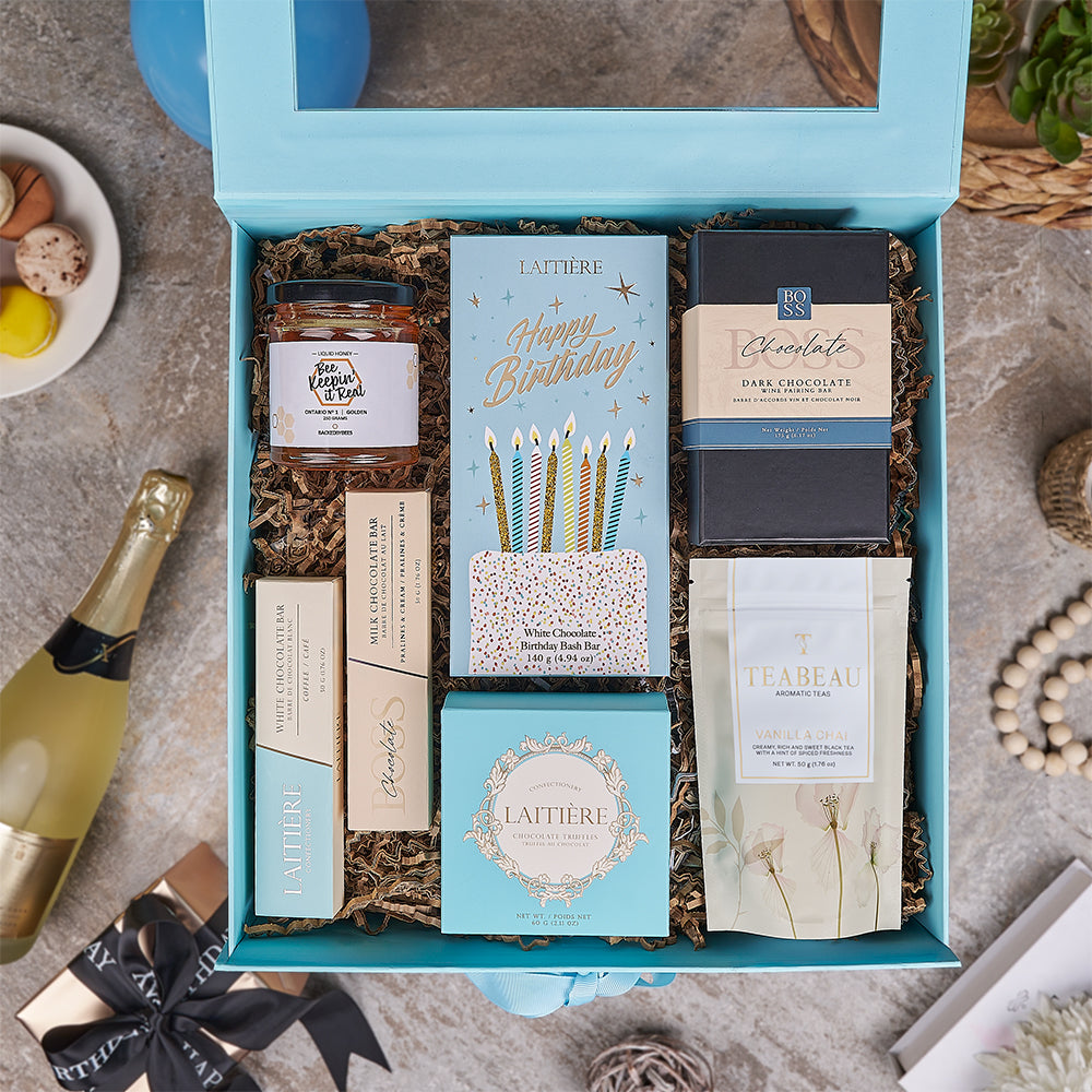 Birthday Chai &amp; Chocolate Box, birthday gift, birthday, chocolate gift, chocolate, tea gift, tea, Canada delivery
