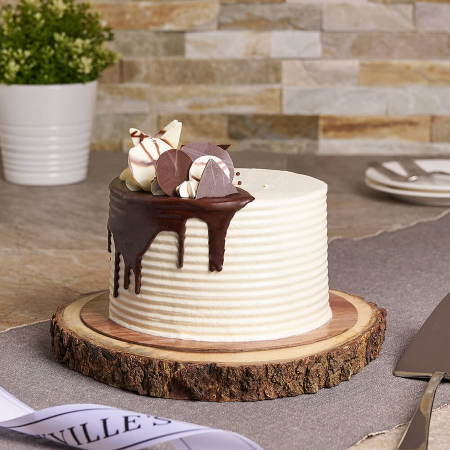 Black + White Layer Cake, cake gift, cake, gourmet gift, gourmet, baked goods gift, baked goods