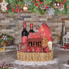 Candy Cane Christmas Wine Basket, christmas gift, christmas, wine gift, wine, chocolate gift, chocolate, Canada delivery