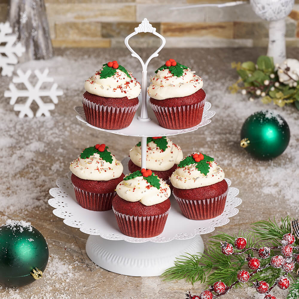 Christmas Celebration Cupcakes, christmas gift, christmas, holiday gift, holiday, gourmet gift, gourmet, cake gift, cake, cupcake gift, cupcake