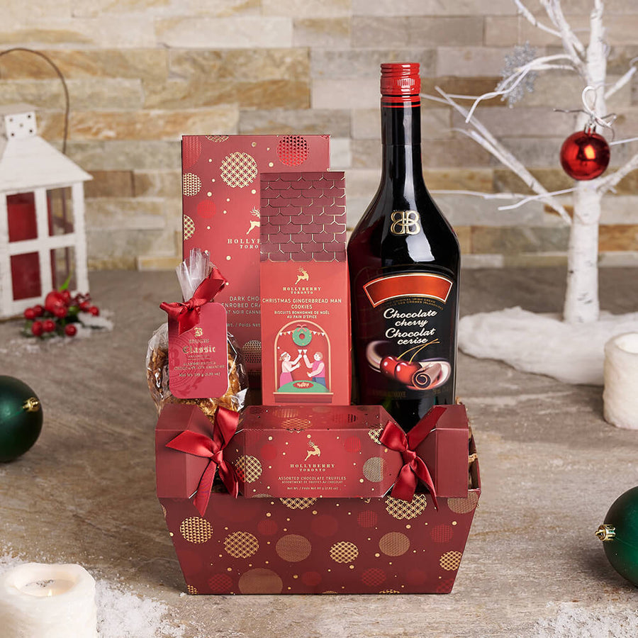 Decadent Chocolate & Rich Liquor Holiday Gift Set, christmas gift, christmas, holiday gift, holiday, gourmet gift, gourmet, candy gift, candy
