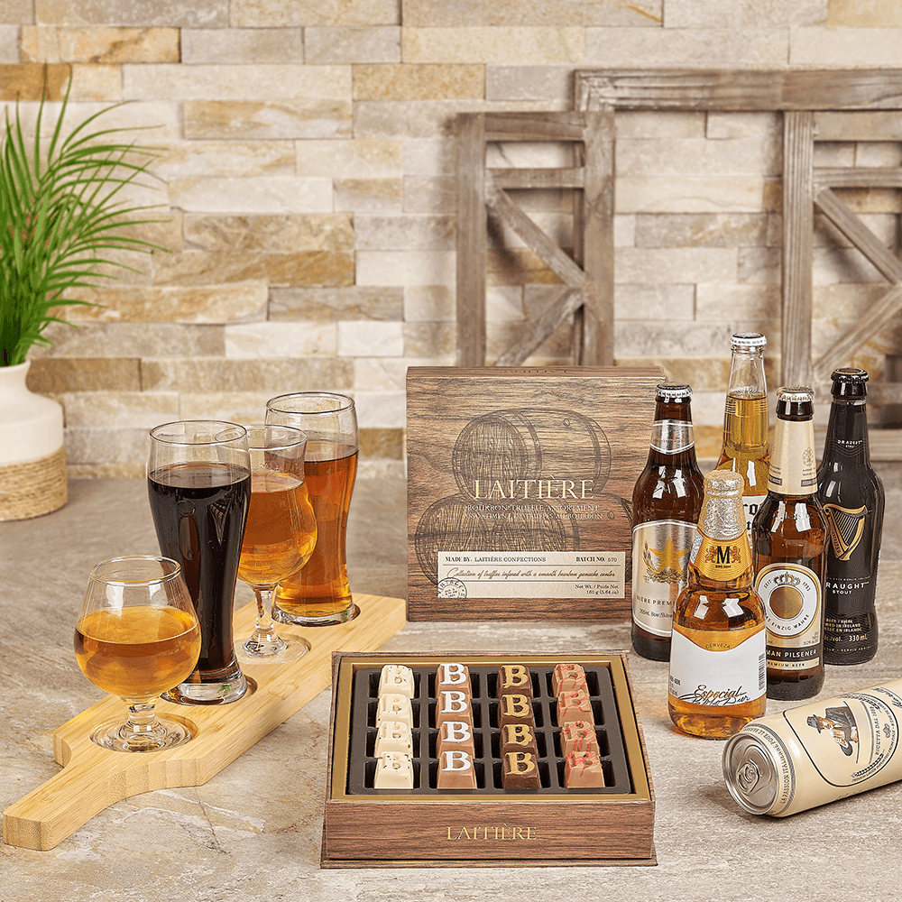 Decadent Truffle & Beer Flight Gift, beer gift, beer, beer flight gift, beer flight, chocolate gift, chocolate