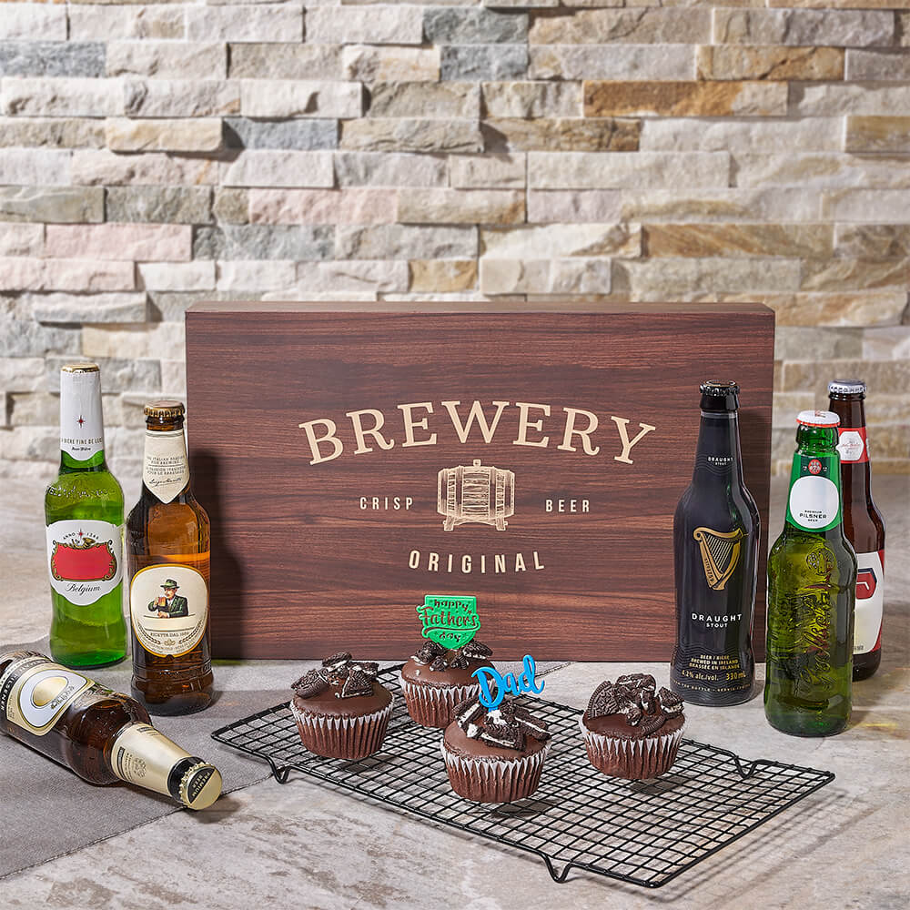 Father’s Day Cold One &amp; Cupcake Gift Set, father’s day gift baskets, gourmet gifts, gifts, beer, father’s day