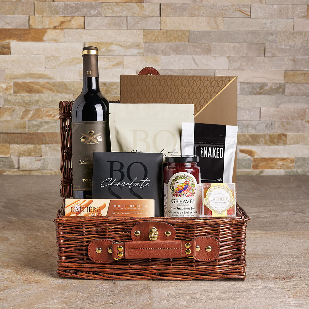 Heavenly Gourmet Gift Basket with Wine