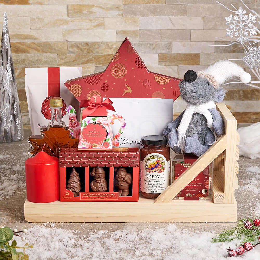 Holiday Sleigh of Festive Surprises Gift Set, christmas gift, christmas, holiday gift, holiday, gourmet gift, gourmet, chocolate gift, chocolate