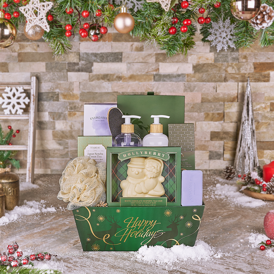 Holiday Spa & Chocolate Gift Tray, christmas gift, christmas, spa gift, spa, chocolate gift, chocolate, Canada delivery