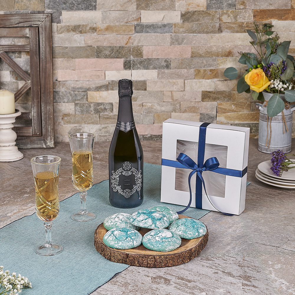 Kosher Champagne &amp; Cookie Gift, champagne gift, champagne, sparkling wine gift, sparkling wine, cookie gift, cookie, kosher gift, kosher, Canada delivery