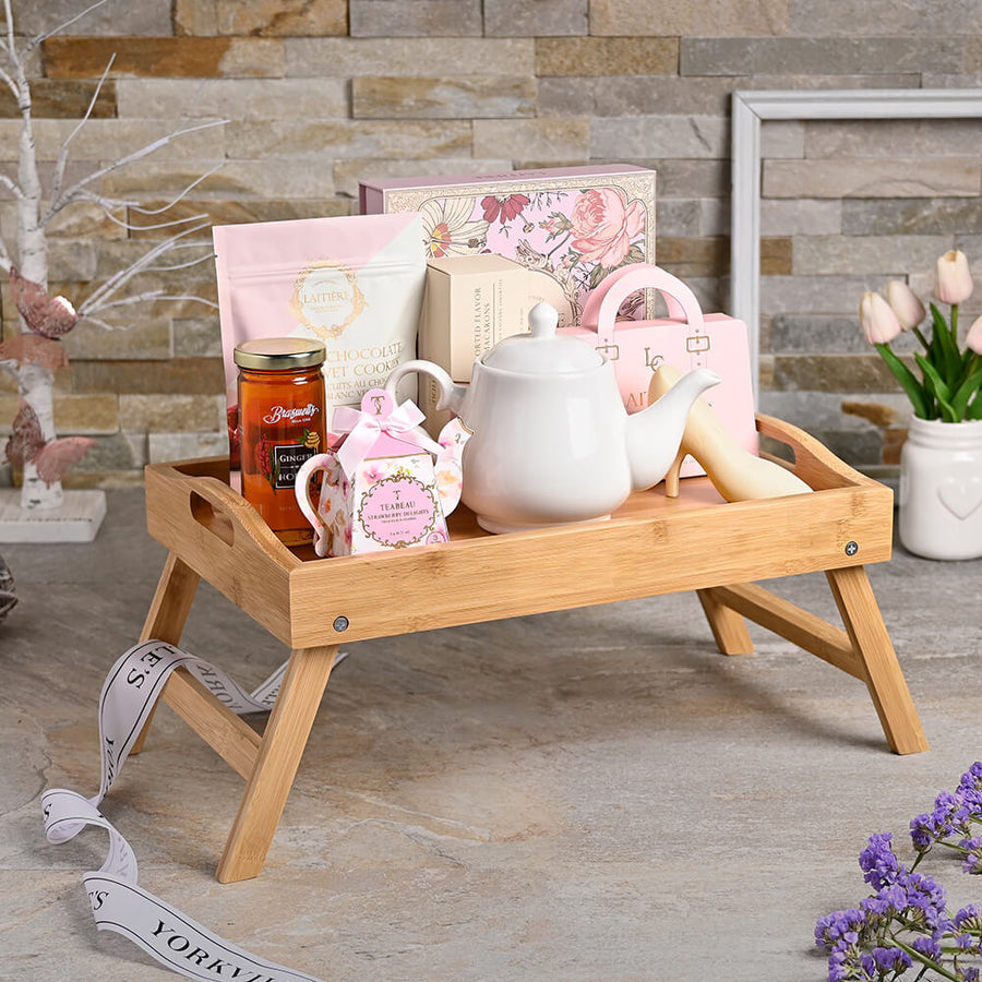 Mother’s Day Tea Time Bed Tray, mothers day gift, mothers day, tea gift, tea, gourmet gift, gourmet