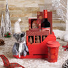 Red Sleigh Christmas Gift Set, christmas gift, christmas, holiday gift, holiday, gourmet gift, gourmet, chocolate gift, chocolate, wine gift, wine