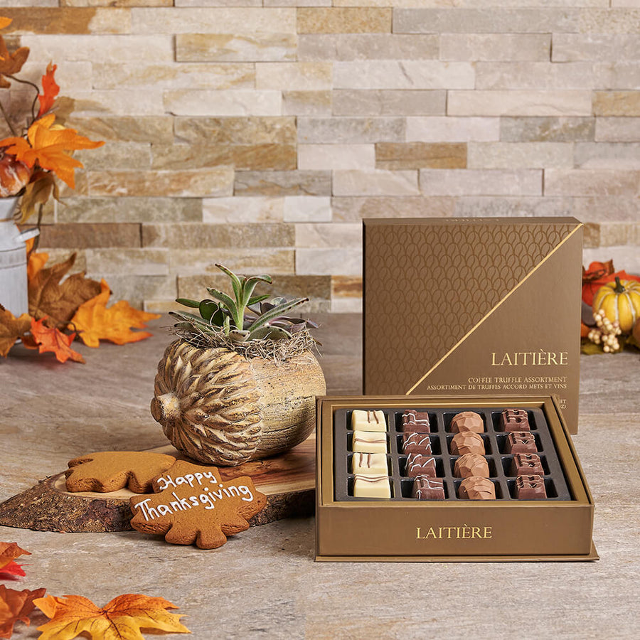 Thanksgiving Sweets Gift Set, plant gift, plant, gourmet gift, gourmet, chocolate gift, chocolate, thanksgiving gift, thanksgiving