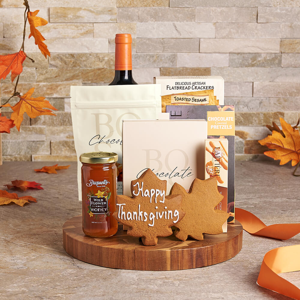 Thanksgiving Wine & Treats Gift Set, wine gift, wine, gourmet gift, gourmet, thanksgiving gift, thanksgiving, chocolate gift, chocolate