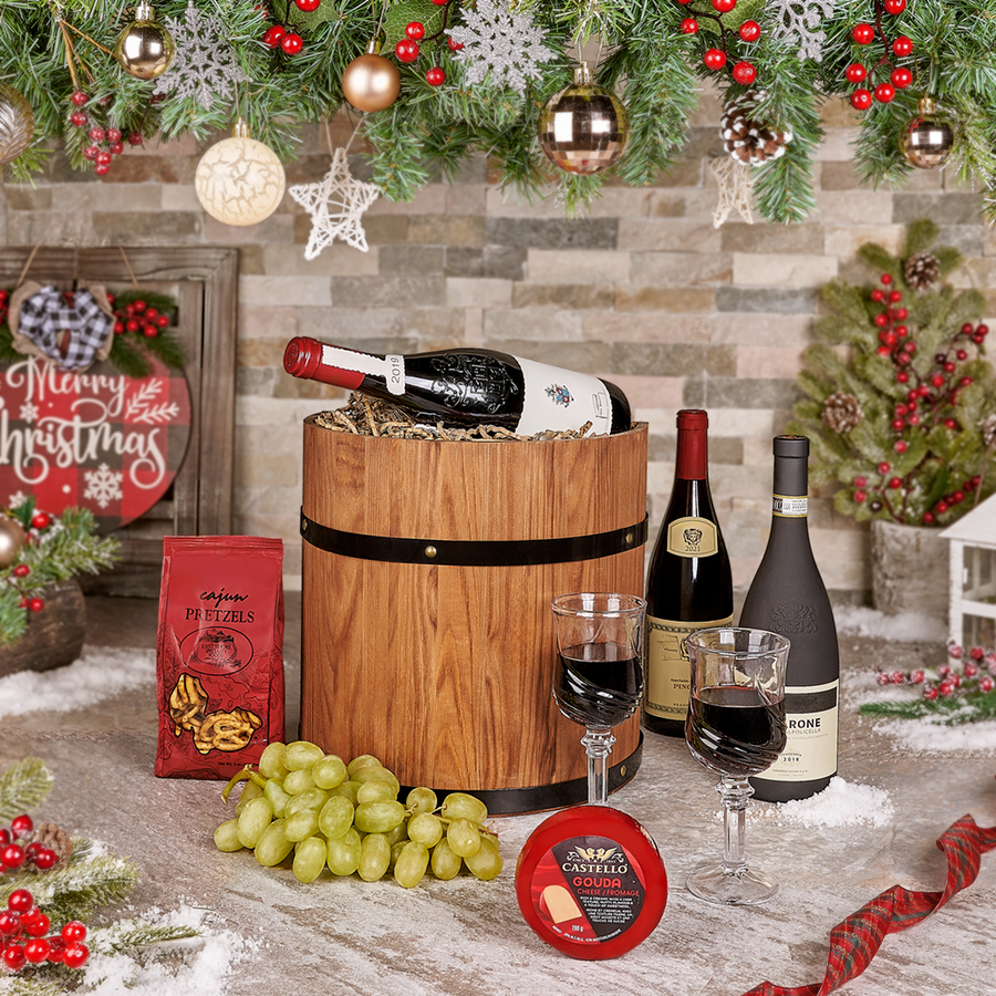 Ultimate Holiday Premium Vintage Wine Barrel, wine gift, wine, holiday gift, holiday, christmas gift, christmas, Canada delivery