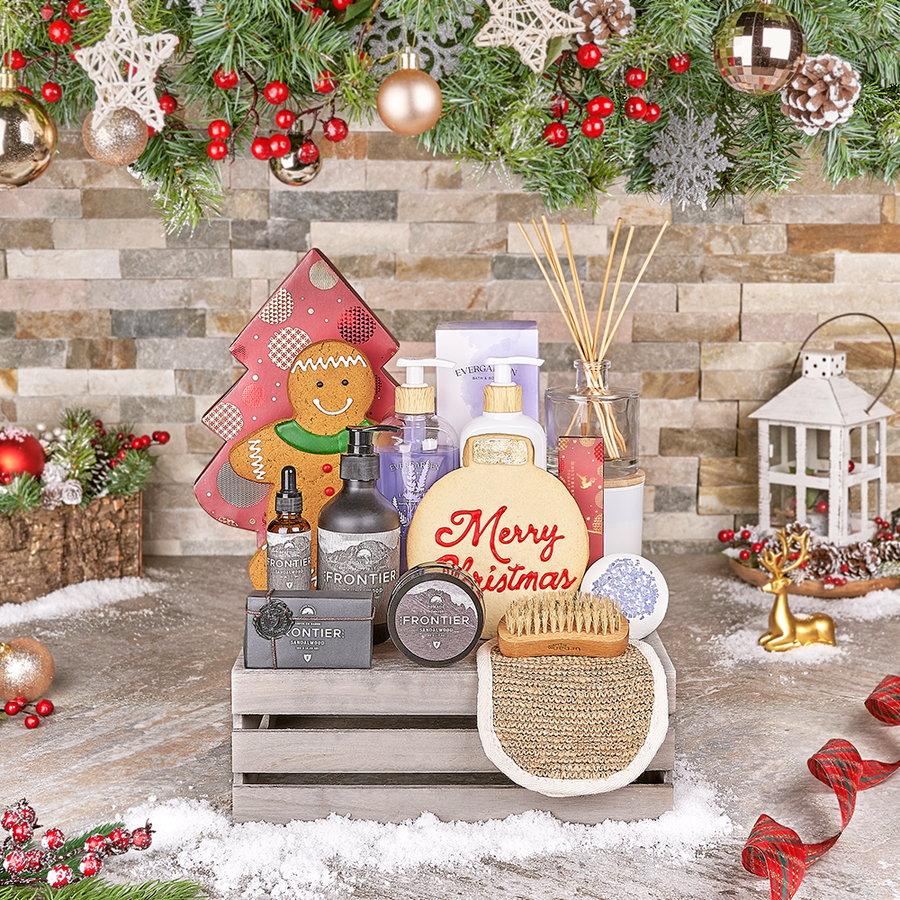 Ultimate Holiday Spa & Treat Gift, spa gift, spa, chocolate gift, chocolate, cookie gift, cookie, christmas gift, christmas, Canada delivery