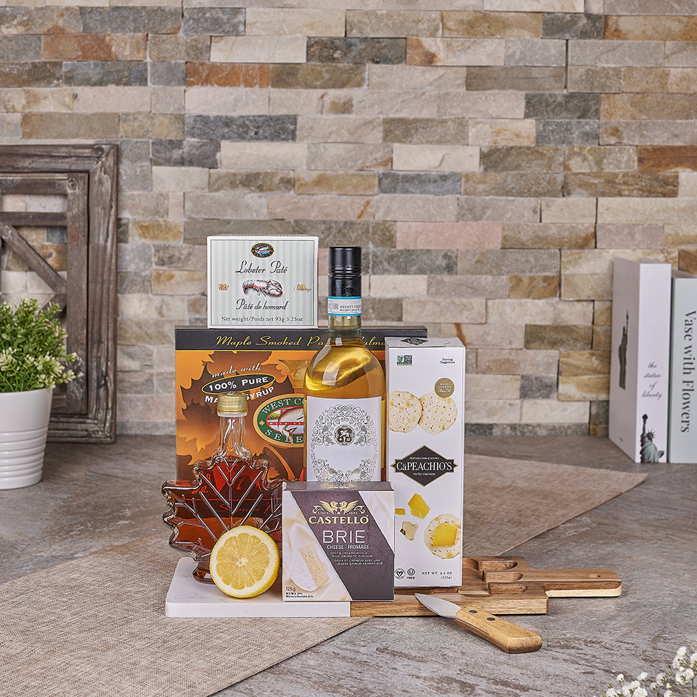Wine & Cheese Seafood Gift, wine gift, wine, cheese gift, cheese, seafood gift, seafood, Canada delivery