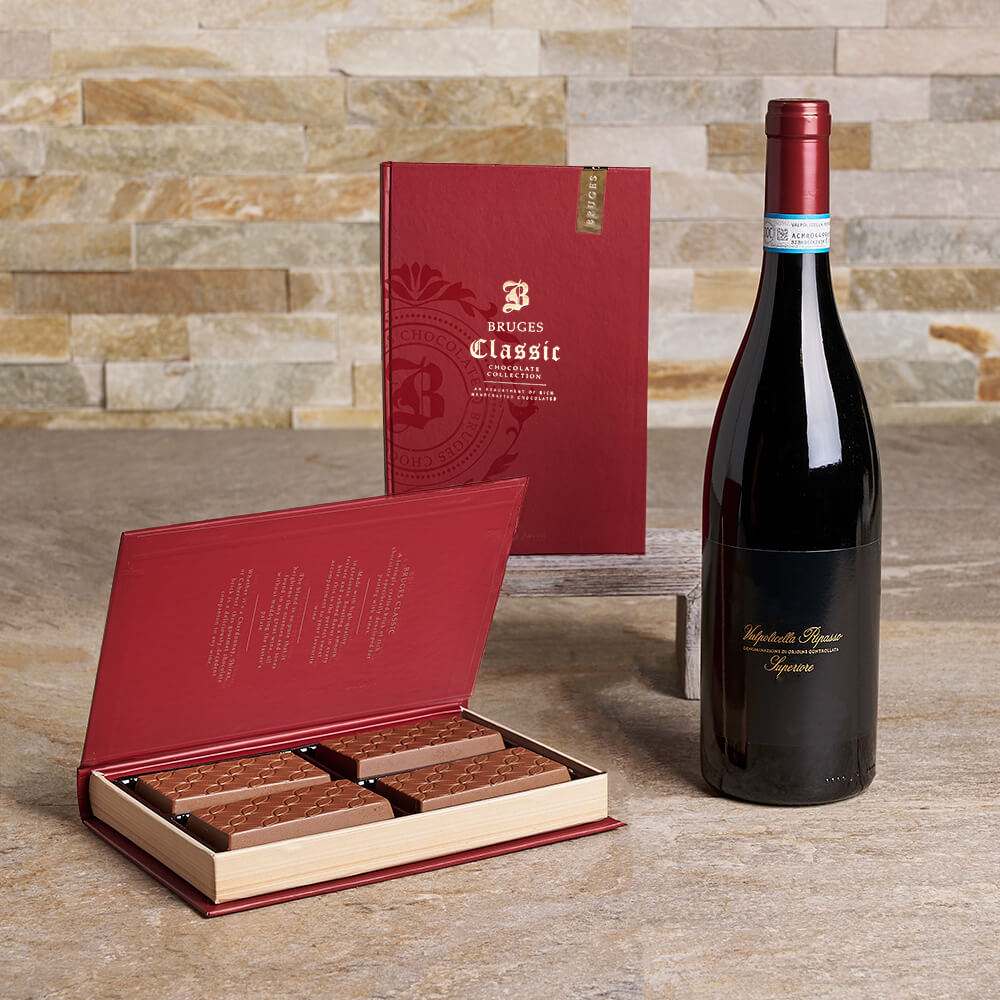 Wine & Milk Chocolate Gift, wine gift, wine, gourmet gift, gourmet, chocolate gift, chocolate