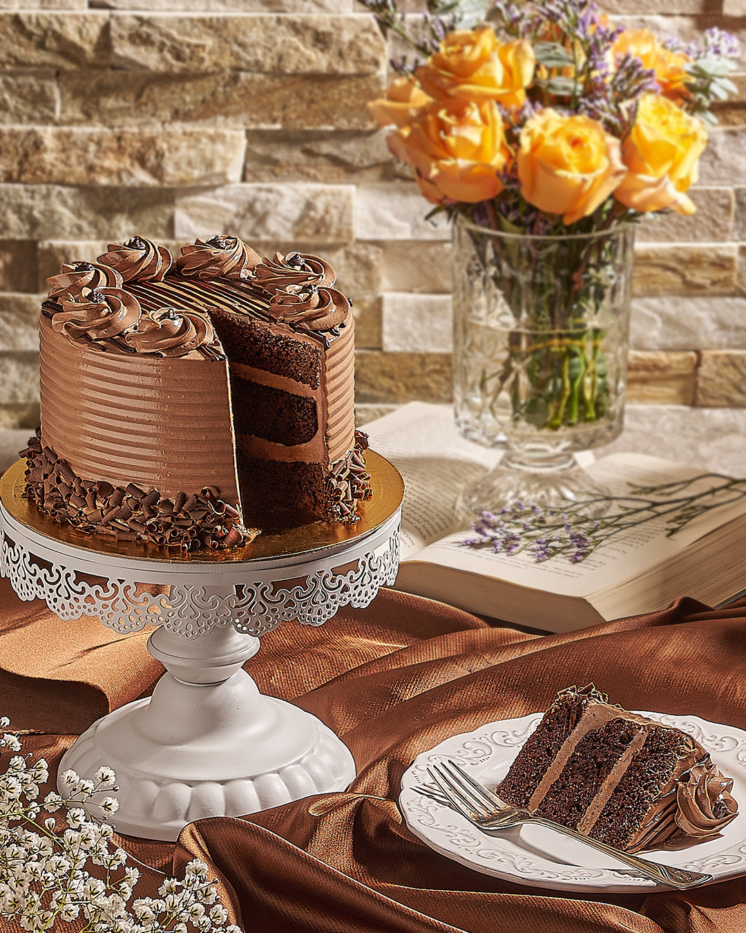 Birthday gift basket with champagne and sweets